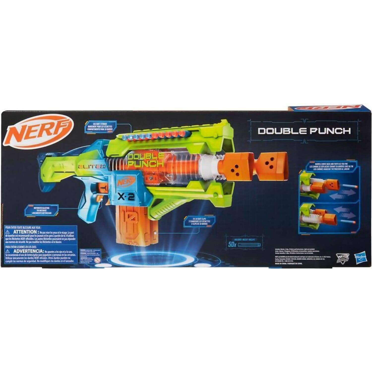 Nerf - Elite 2.0 Double Punch Dart Blaster - Hasbro - Image 3