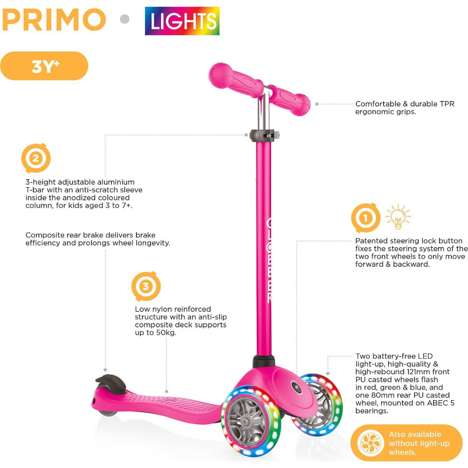 Globber - Primo Scooter Lights - Blue/ Green - Image 9