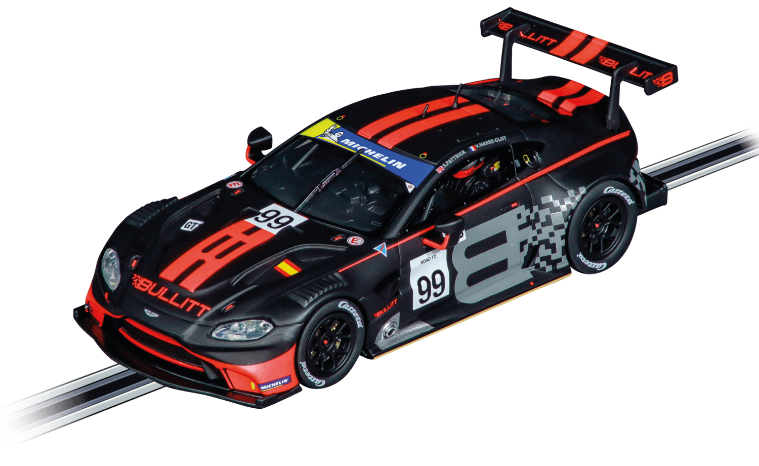 Carrera Evolution 1:32 - Aston-Martin Vantage GT3 Bullitt Racing No.99 Slot Car  - Slot Car Also Suits Scalextric