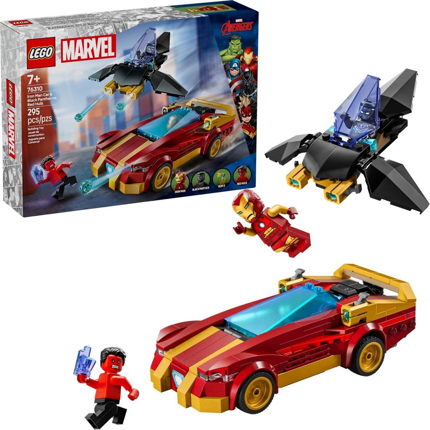 LEGO 76310 Iron Man Car & Black Panther vs. Red Hulk - Marvel Super Heroes