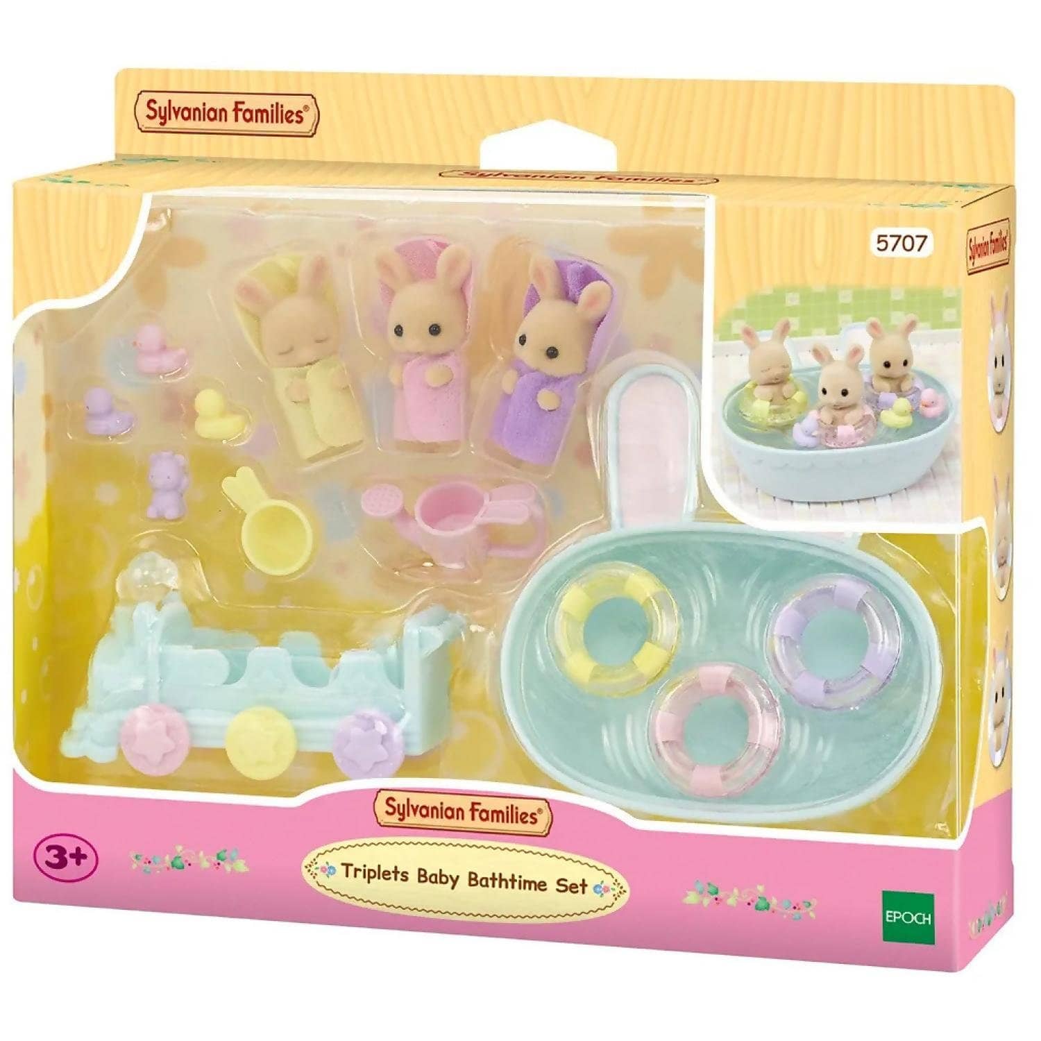 Sylvanian Families - Triplets Baby Bathtime  Animal Doll Playset