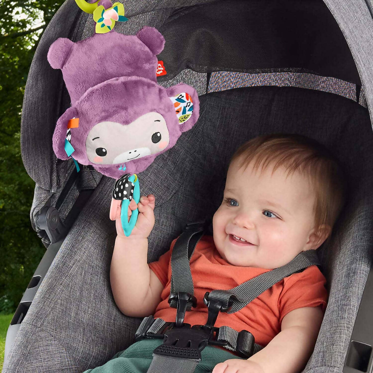 Fisher-price - Sing & Go Purple Monkey Stroller Toy - Mattel - Image 5