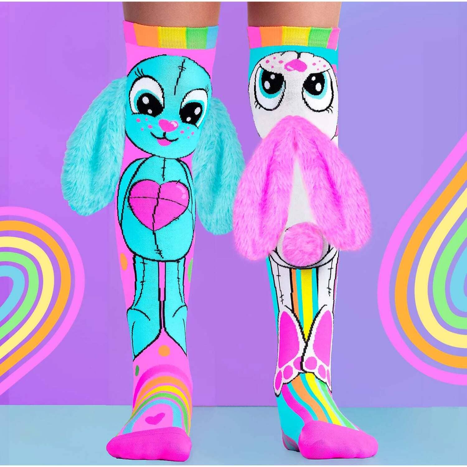 Madmia - Rainbow Bunny Socks Kids & Adults Age 6y+