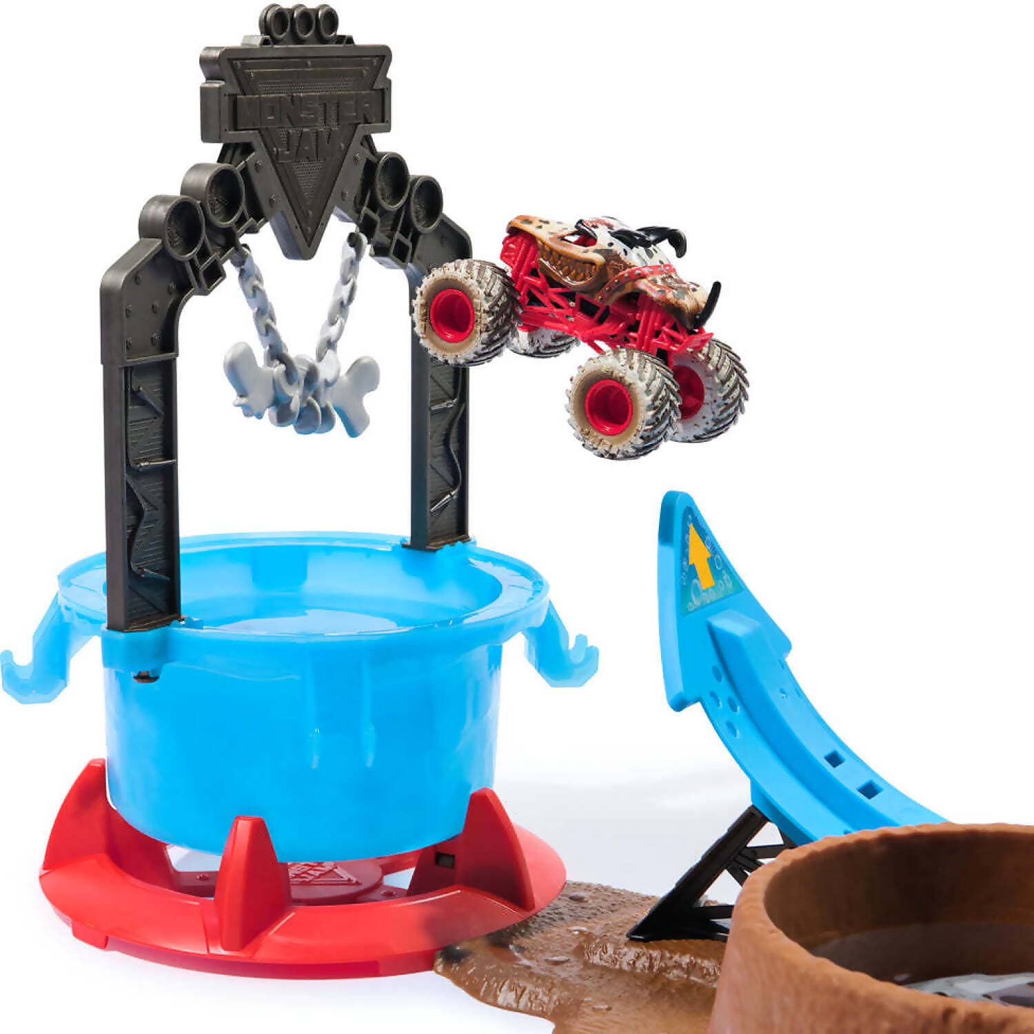 Monster Jam - 1:64 Mud Blasters Dunk Tank Playset - Monster Mutt Dalmation - Spin Master - Image 4