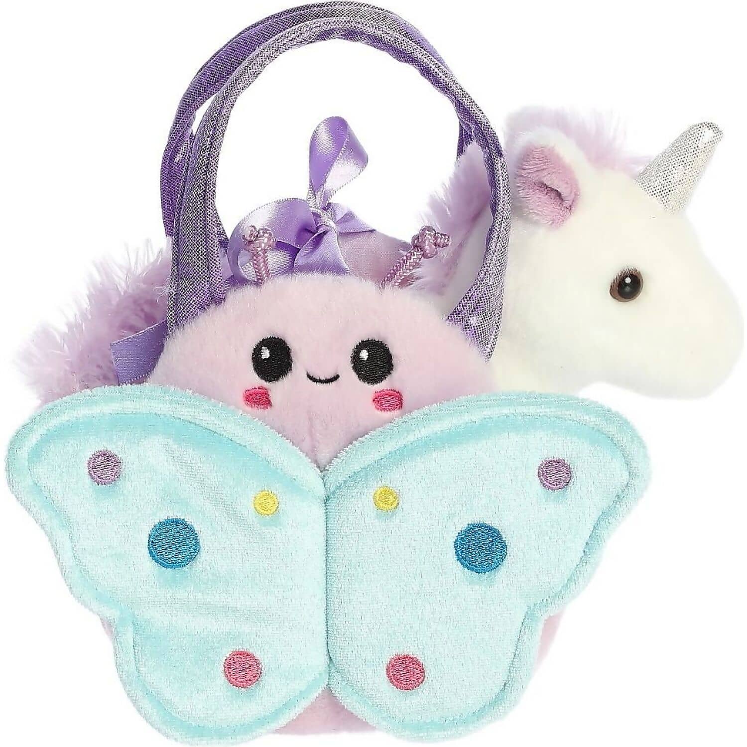 Cotton Candy - Fancy Pals Unicorn With Butterfly Bag