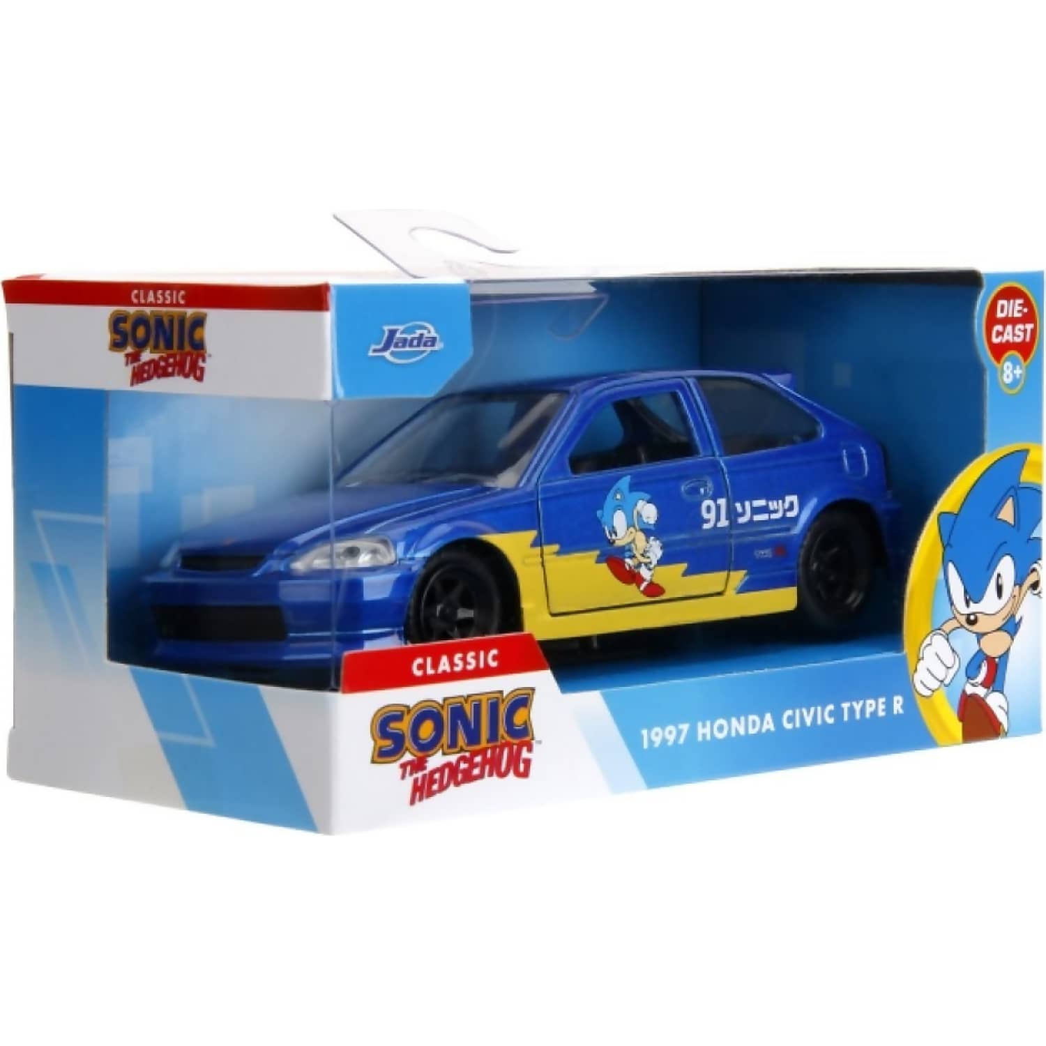Jada Toys - Sonic The Hedgehog 1997 Honda Civic Type-R 1:32 Scale Diecast Vehicle - Image 6