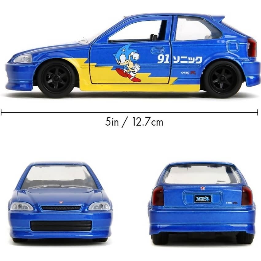 Jada Toys - Sonic The Hedgehog 1997 Honda Civic Type-R 1:32 Scale Diecast Vehicle - Image 7