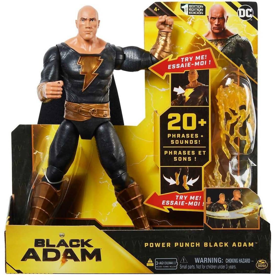 Dc - Power Punch Black Adam 30cm Action Figure 20+ Phrases & Sounds Lights Accessories Movie Collectible