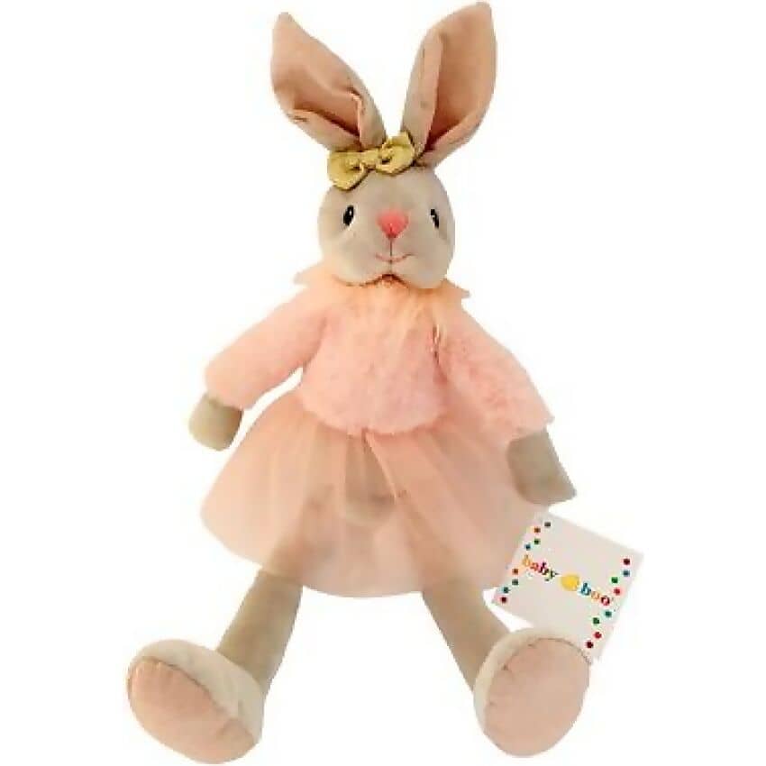 Cotton Candy - Baby Boo Pink And Grey Ballerina Bunny 38cm Plush