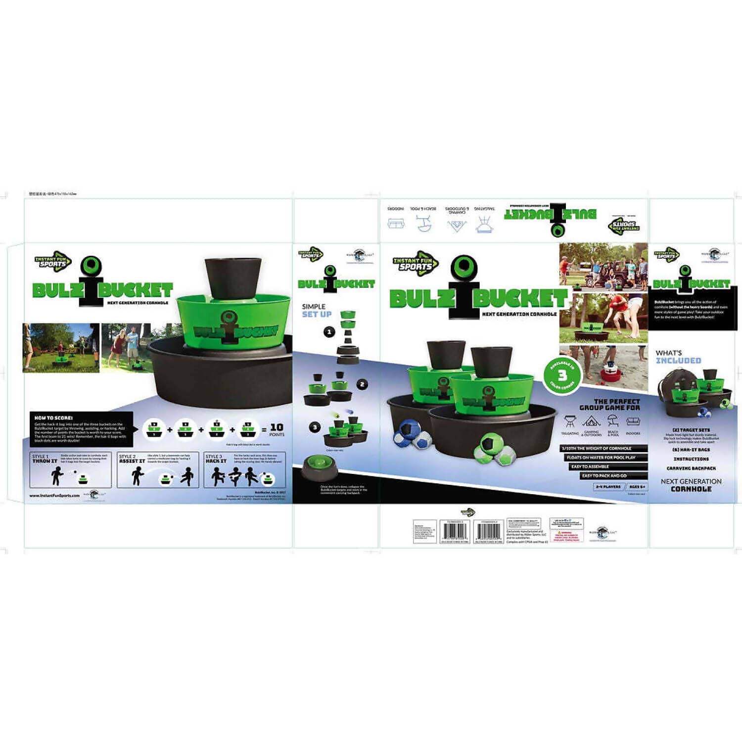 Instant Fun Sports - Bulzibucket Cornhole Green/black - Image 4