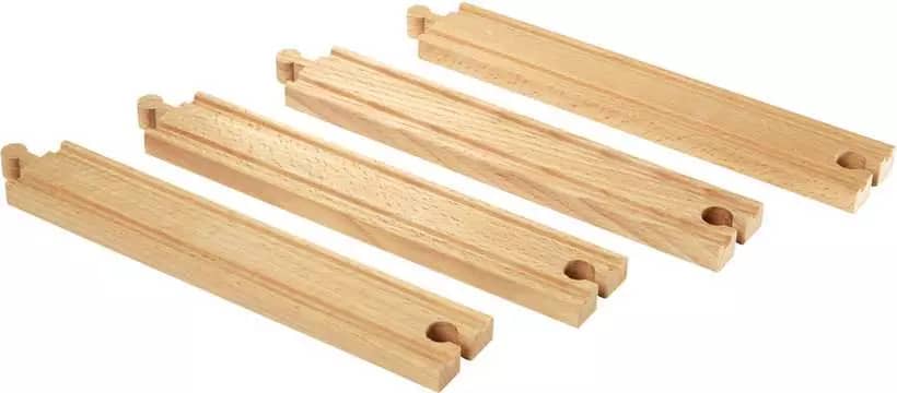 Brio World - Wooden Train Tracks Long Straight Tracks 4pce - Image 2
