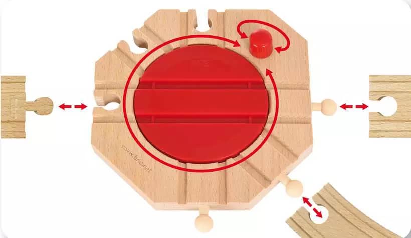 Brio World - Wooden Train Tracks Mechanical Turntable - Image 3