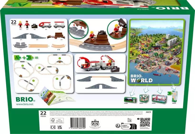 Brio World - Wooden Train Set Starter Travel Train Set 22pce - Image 4