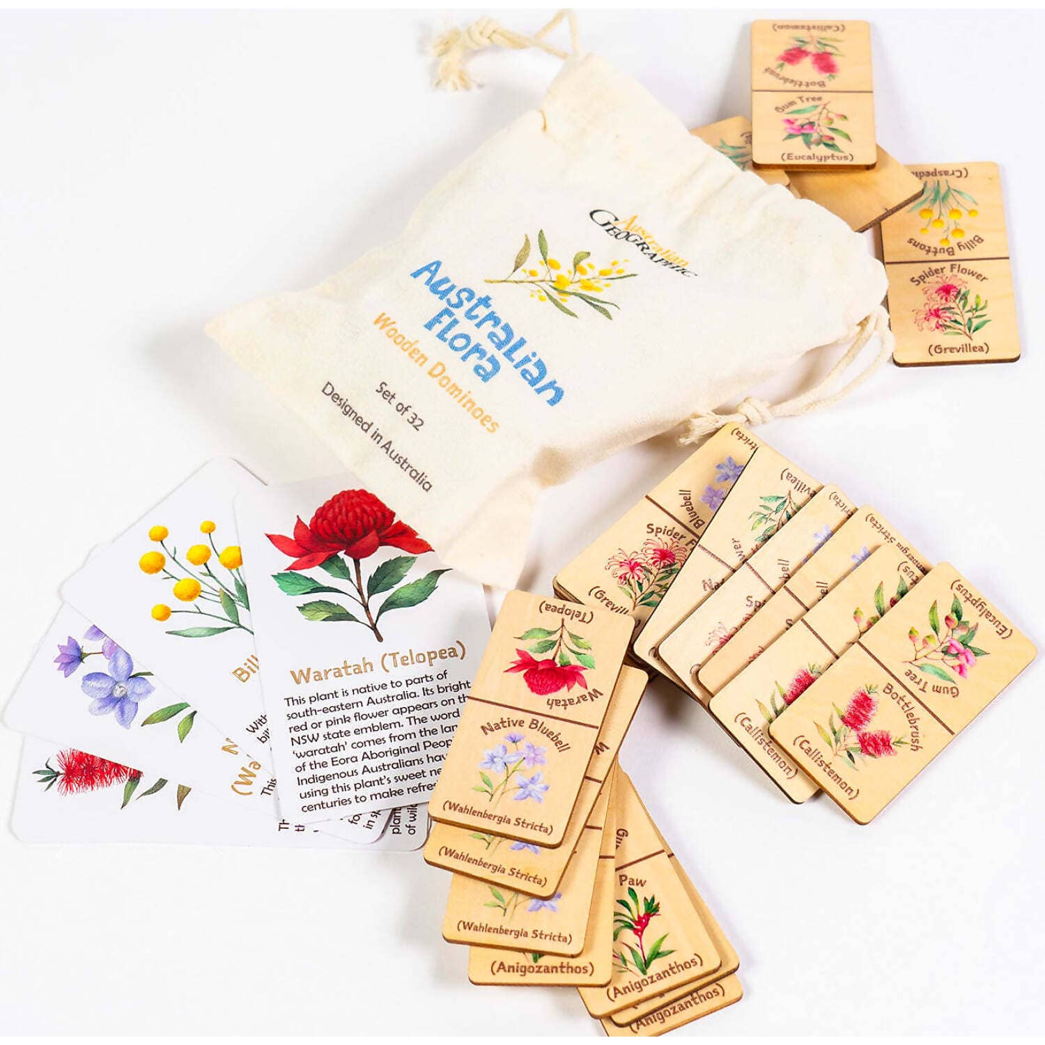 Australian Geographic - Australian Flora Wooden Domino Game - Image 2
