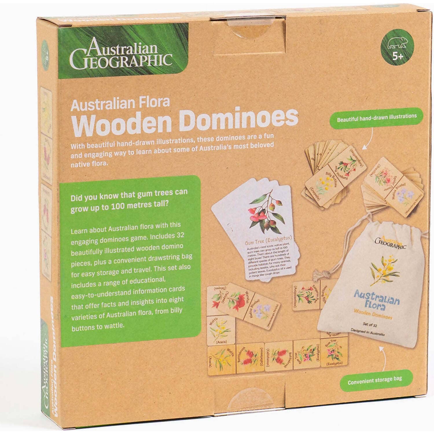 Australian Geographic - Australian Flora Wooden Domino Game - Image 3
