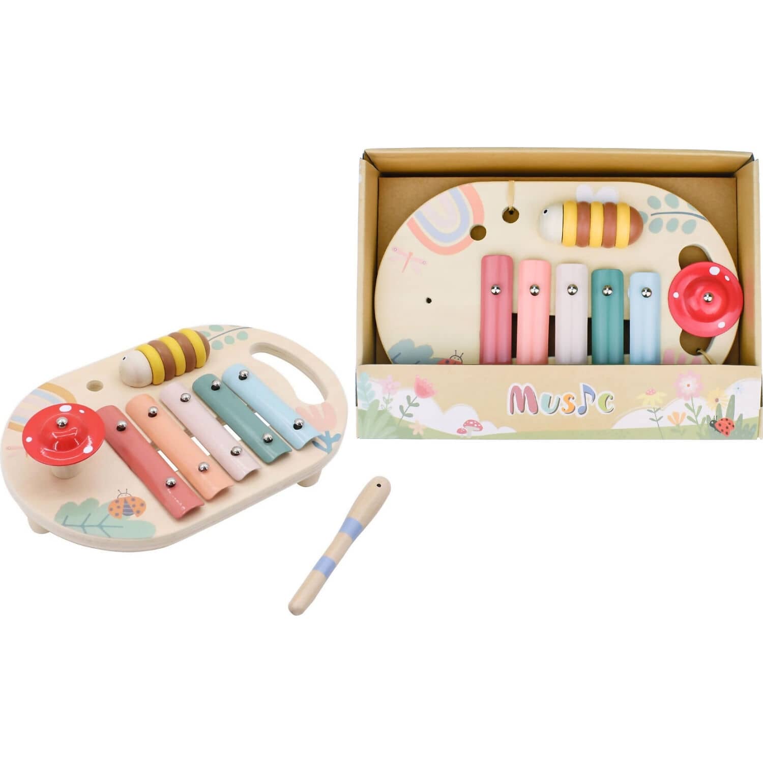 Kaper Kidz - Wooden Spring Insect Music Table