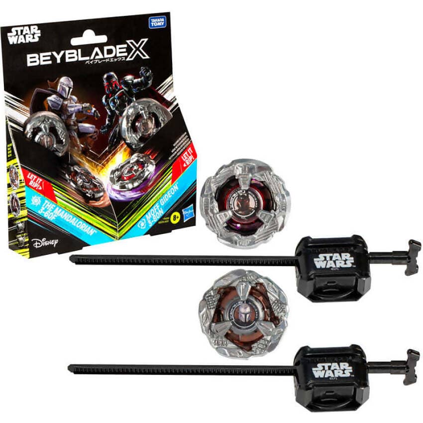 Beyblade X - Star Wars The Mandalorian 3-60f And Moff Gideon 3-80N Battle Tops Multipack Set With 2 Tops & 2 Launchers
