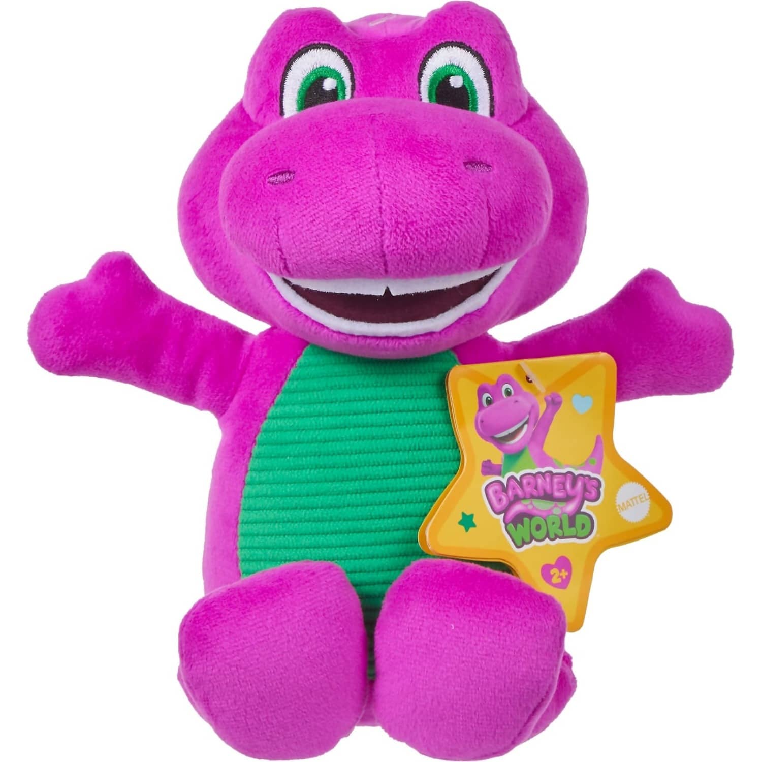 Fisher-Price - Barney's World 8-inch Plush Barney Toy Dinosaur - Mattel