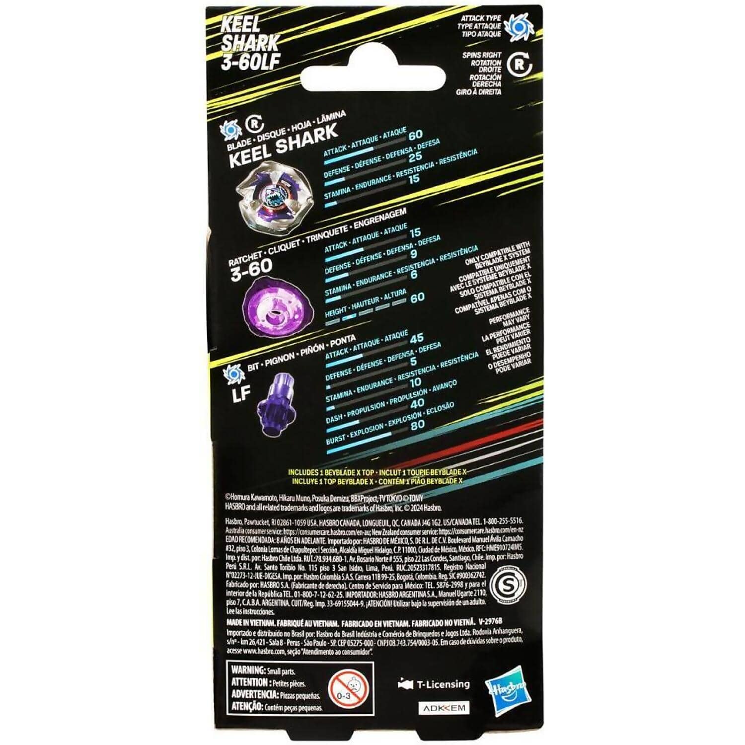 Beyblade X - Keel Shark 3-60LF Booster Pack Set With Attack Type Top - Image 3