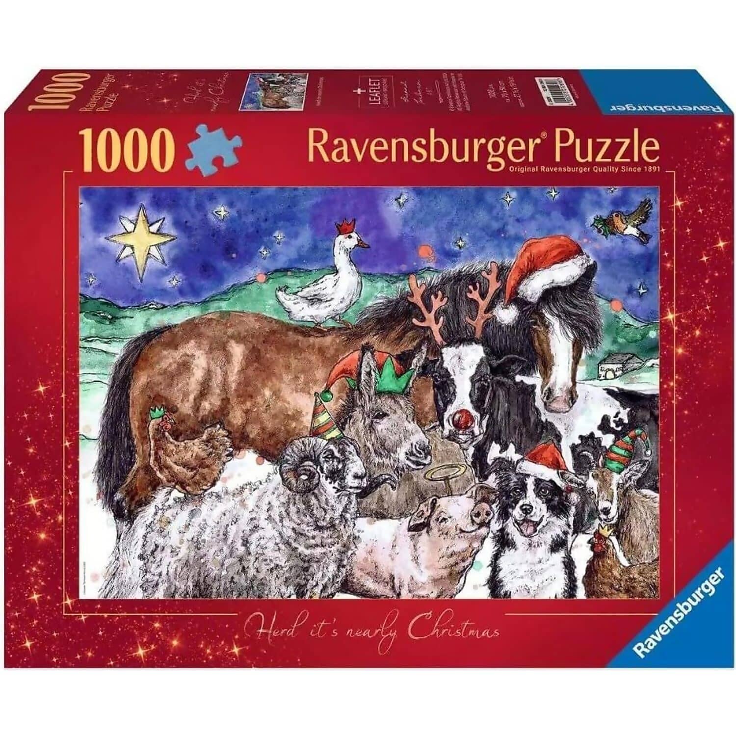 Ravensburger - Herd It's Nearly Christmas Farm Jigsaw Puzzle 1000pc