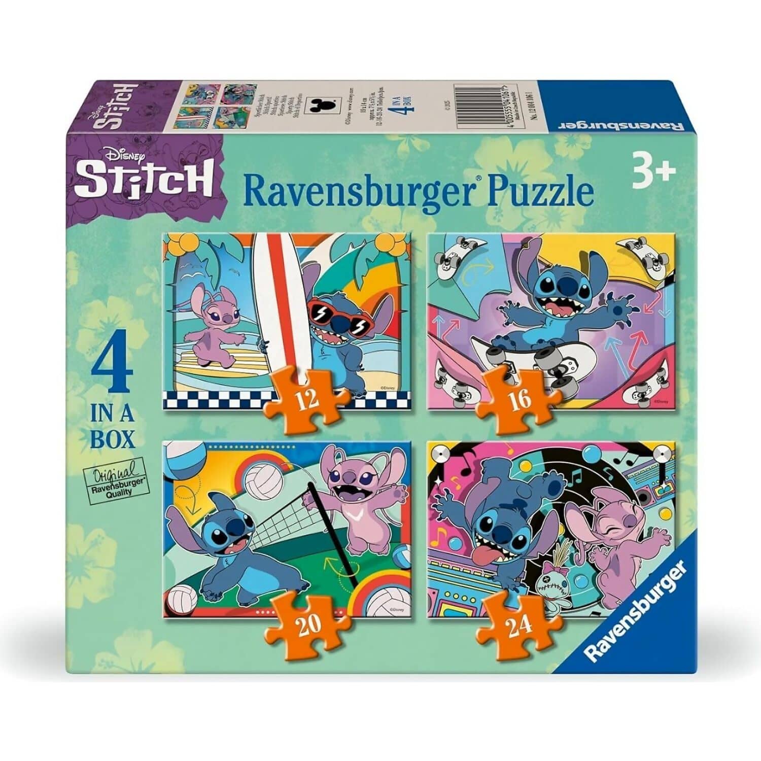 Ravensburger - Disney Stitch 4 X Jigsaw Puzzle 12 16 20 & 24pc