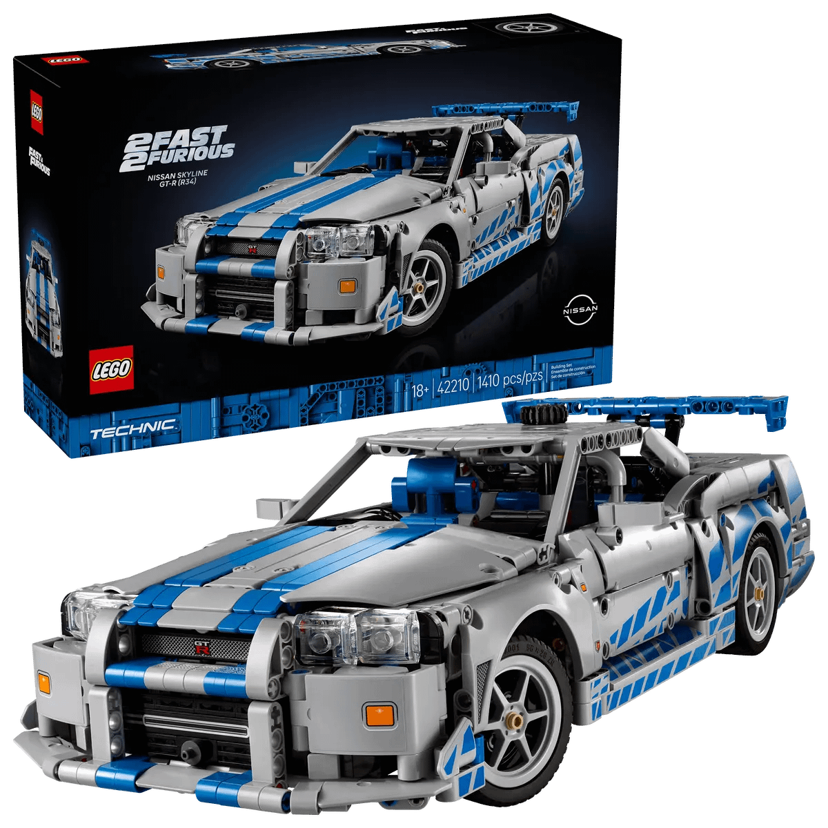 LEGO 42210 2 Fast 2 Furious Nissan Skyline GT-R (R34) Car - Technic