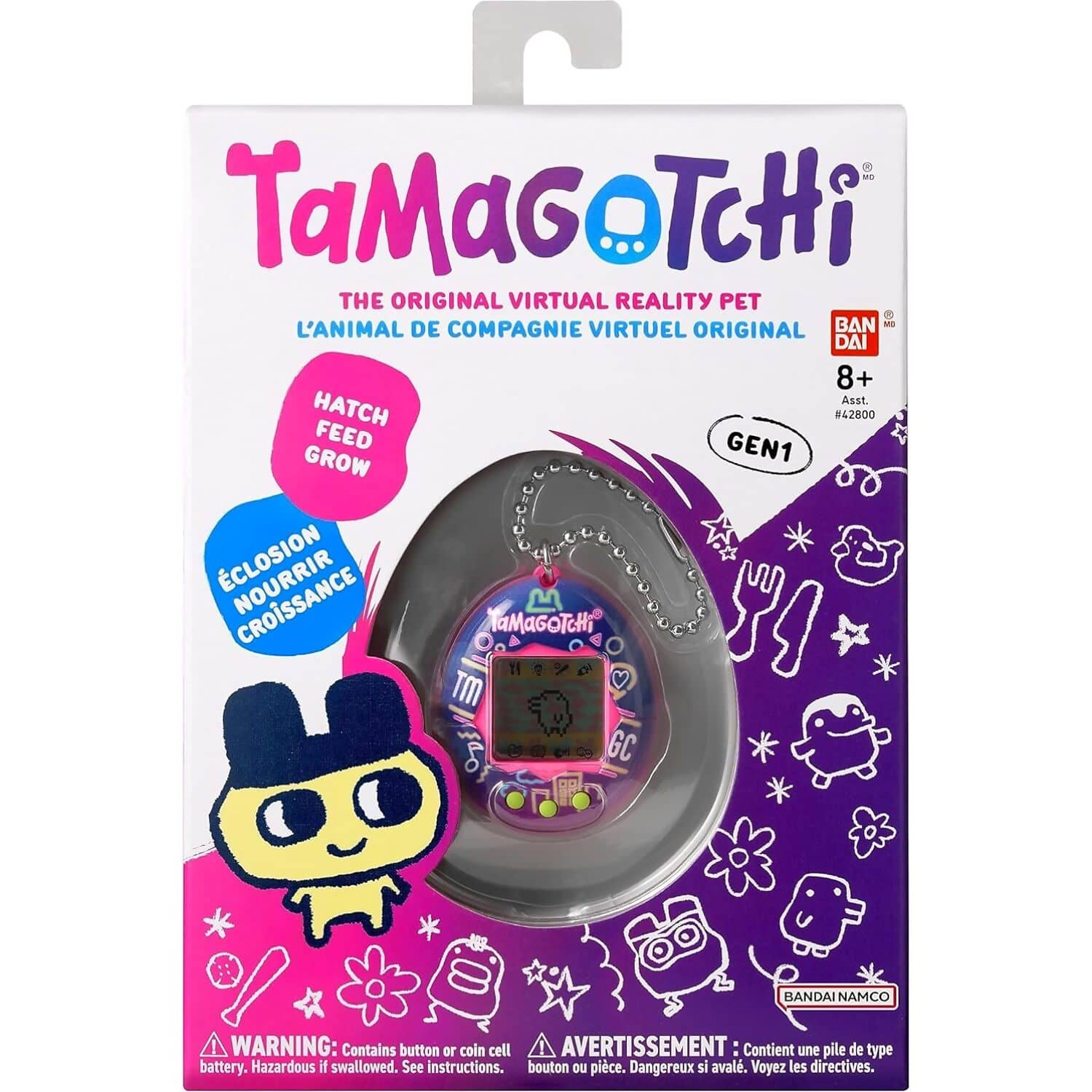 Tamagotchi - Original Virtual Reality Pet - Neon Lights Gen1