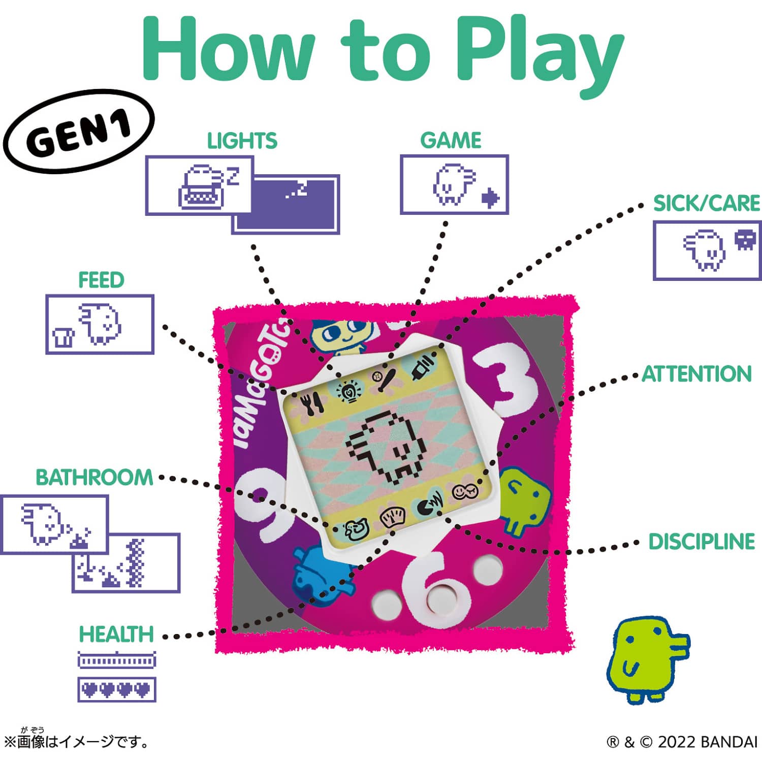 Tamagotchi - Original Virtual Reality Pet Tama - Smile Gen1 - Image 3