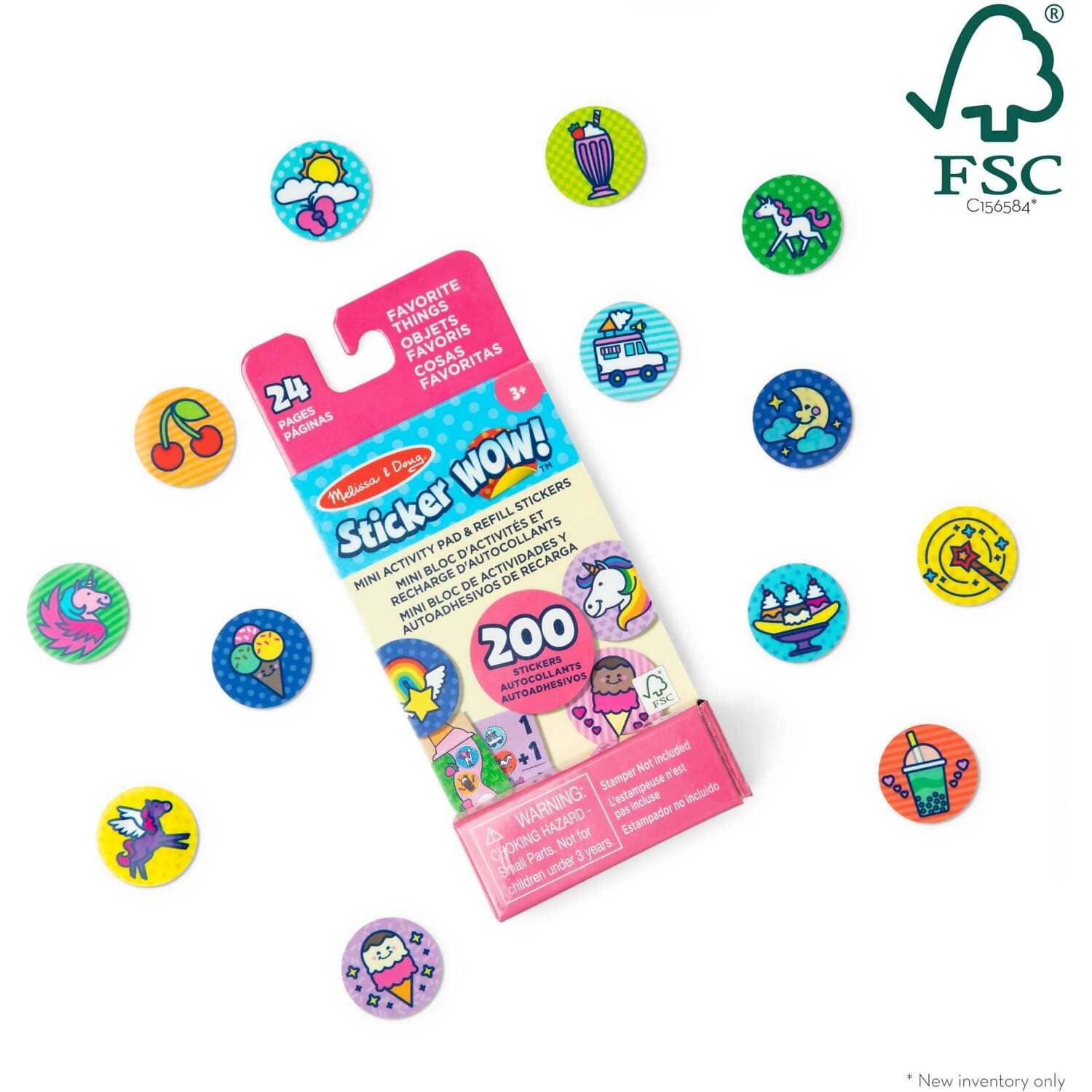 Melissa & Doug - Sticker WOW! Mini Activity Pad & Refill Stickers - Favorite Things (200+ Stickers Stamper Not Included) - Image 2