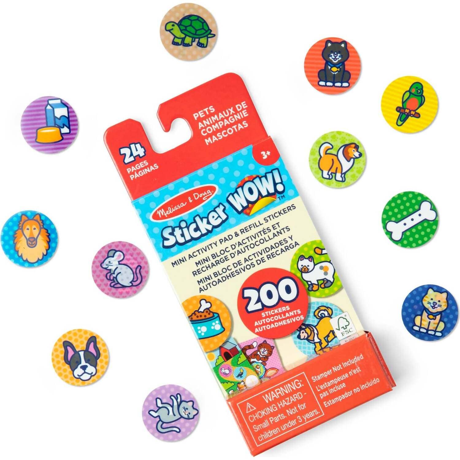 Melissa & Doug - Sticker WOW! Mini Activity Pad & Refill Stickers - Pets (200+ Stickers Stamper Not Included) - Image 2