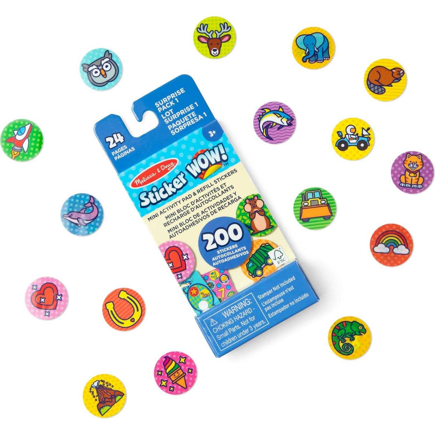 Melissa & Doug - Sticker WOW! Mini Activity Pad & Refill Stickers - Surprise Pack 1 (200+ Stickers Stamper Not Included) - Image 2