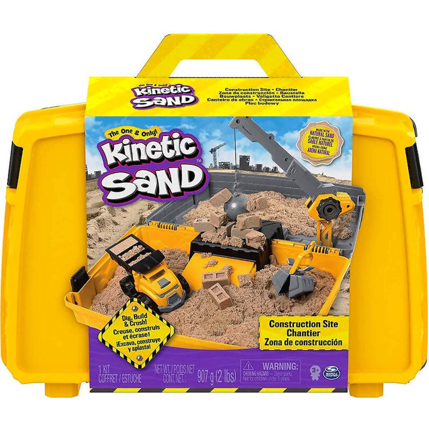 Kinetic Sand - Construction Site Box Moldable Sand 907gm - Spin Master