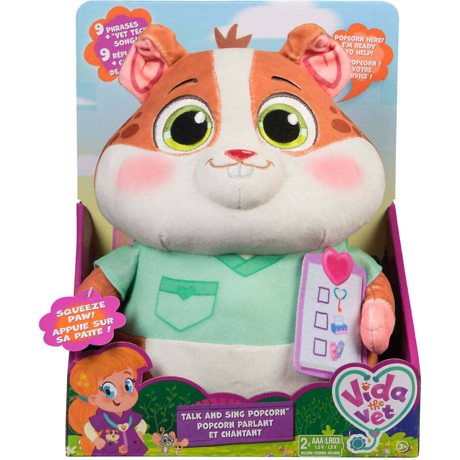 Vida The Vet - Talk & Sing Popcorn Interactive Plush - Spin Master