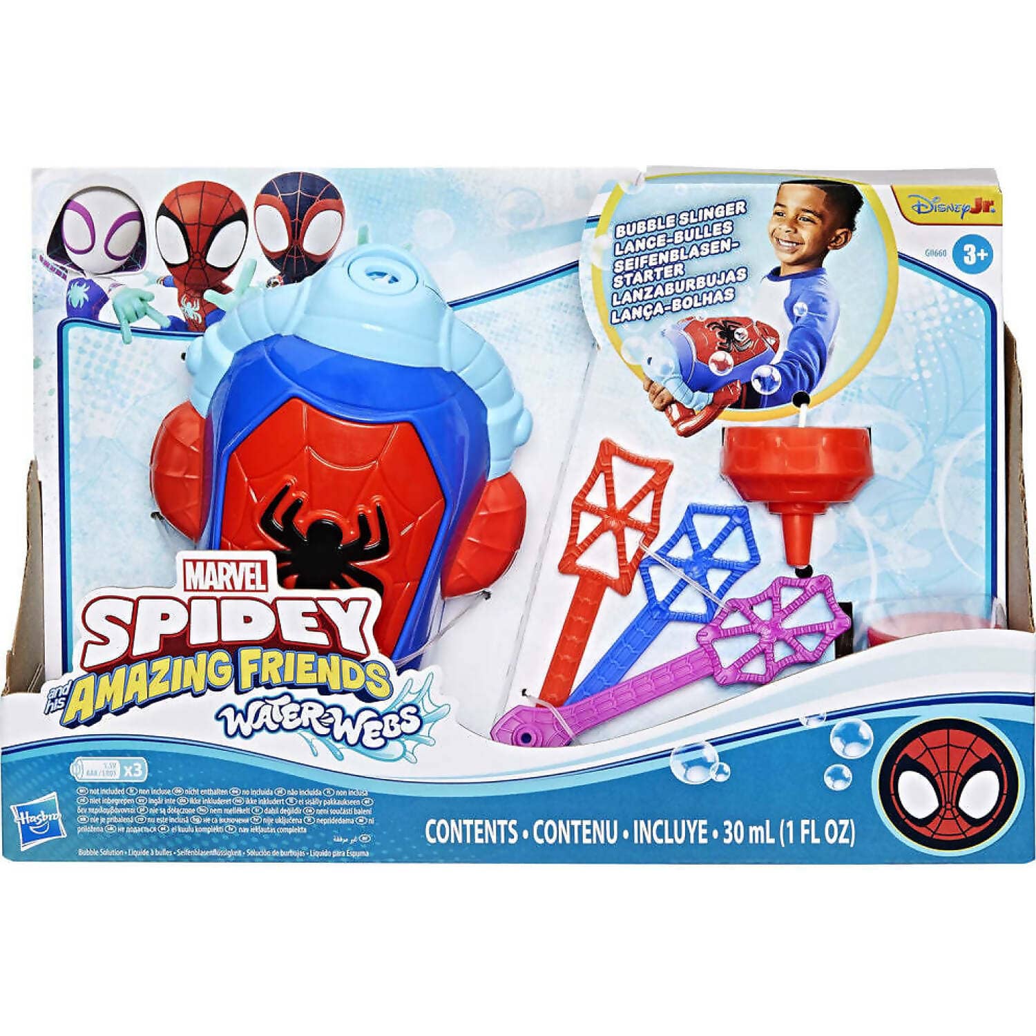 Marvel - Spidey and His Amazing Water Webs Bubble Slinger - Hasbro