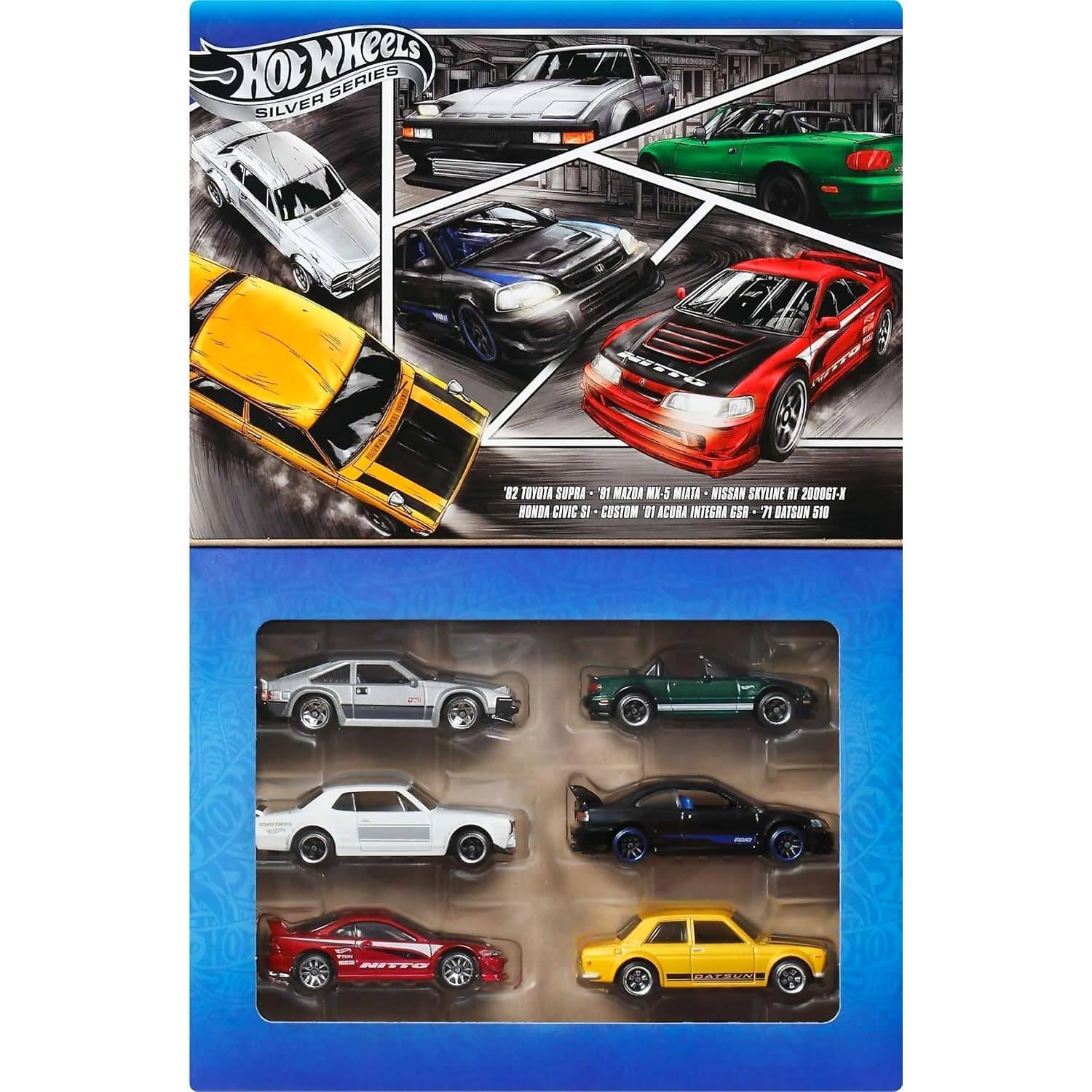 Hot Wheels - Silver Series Set of 6 Japanese Vehicles Multipack - Mattel