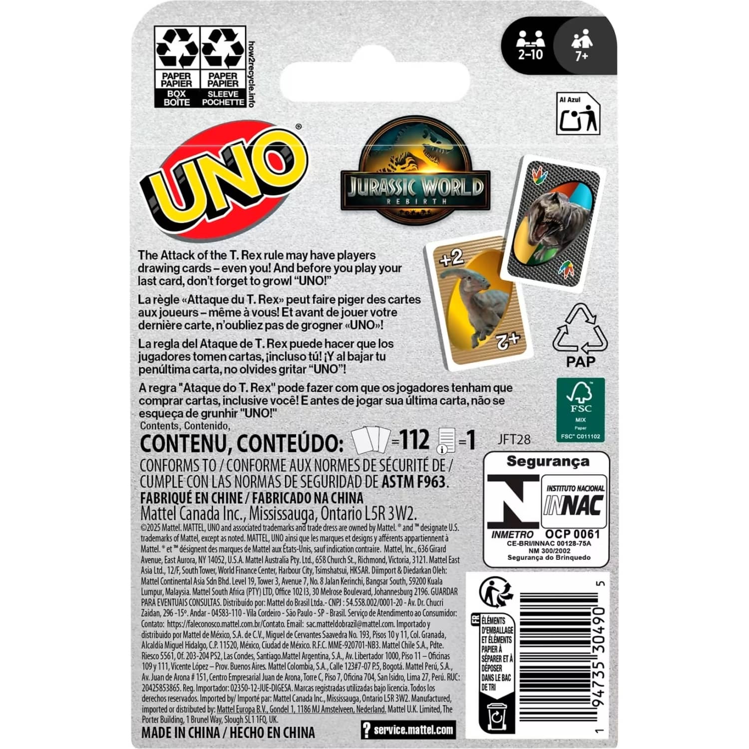 UNO - Jurassic World Rebirth Card Game - Mattel - Image 6