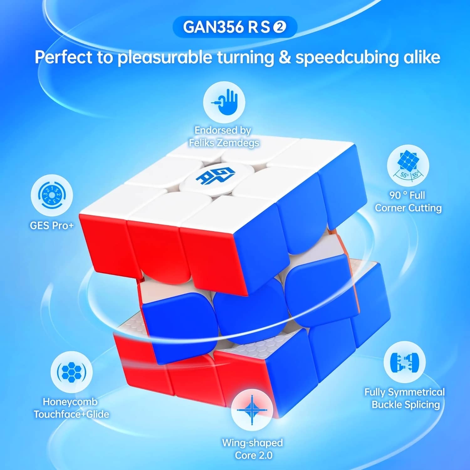 GAN - GAN356 R S 2 Professional Speed Cube 3x3 Puzzle - Image 3