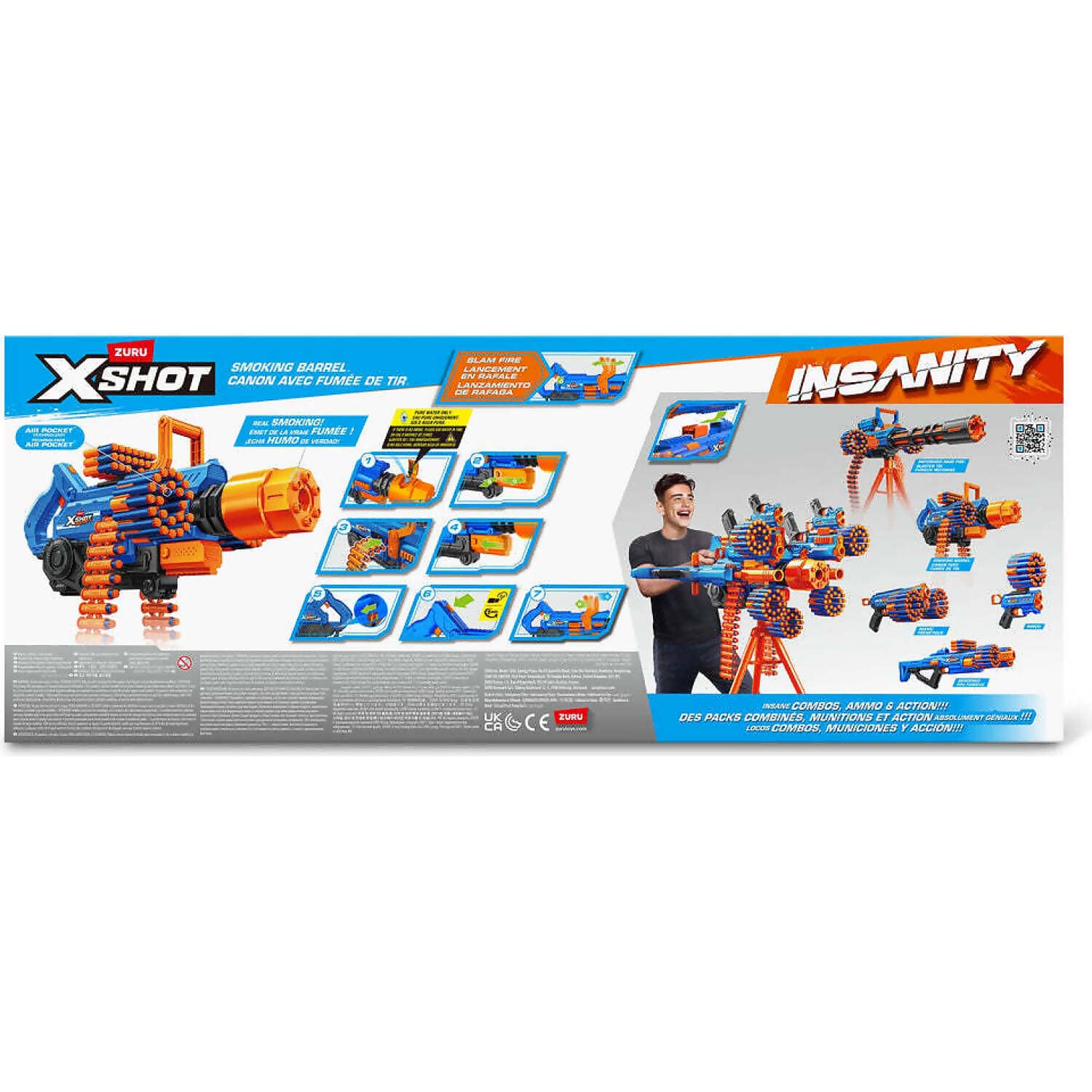 Zuru - X-Shot Insanity Smoking Barrel Blaster with 72 Darts - Image 2