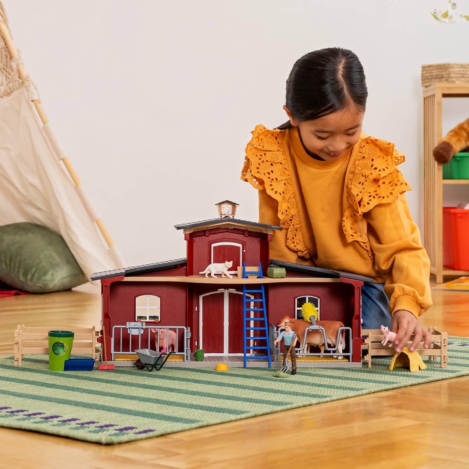 Schleich - Farm World Large Barn with Animals and Accessories Playset - Image 3