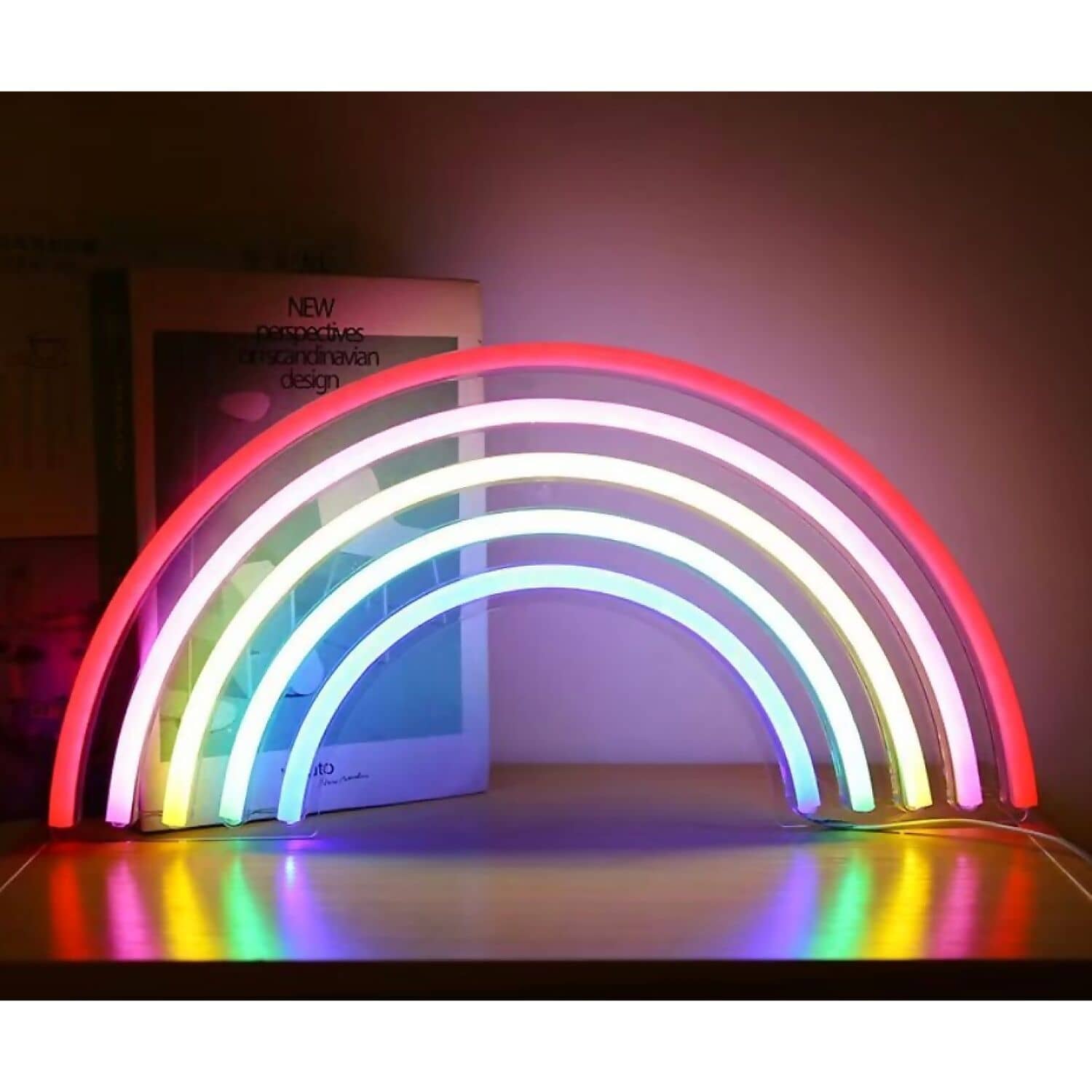 Cotton Candy - Rainbow LED Neon Light Wall Sign Multicoloured 15-inch USB Powered - Image 2