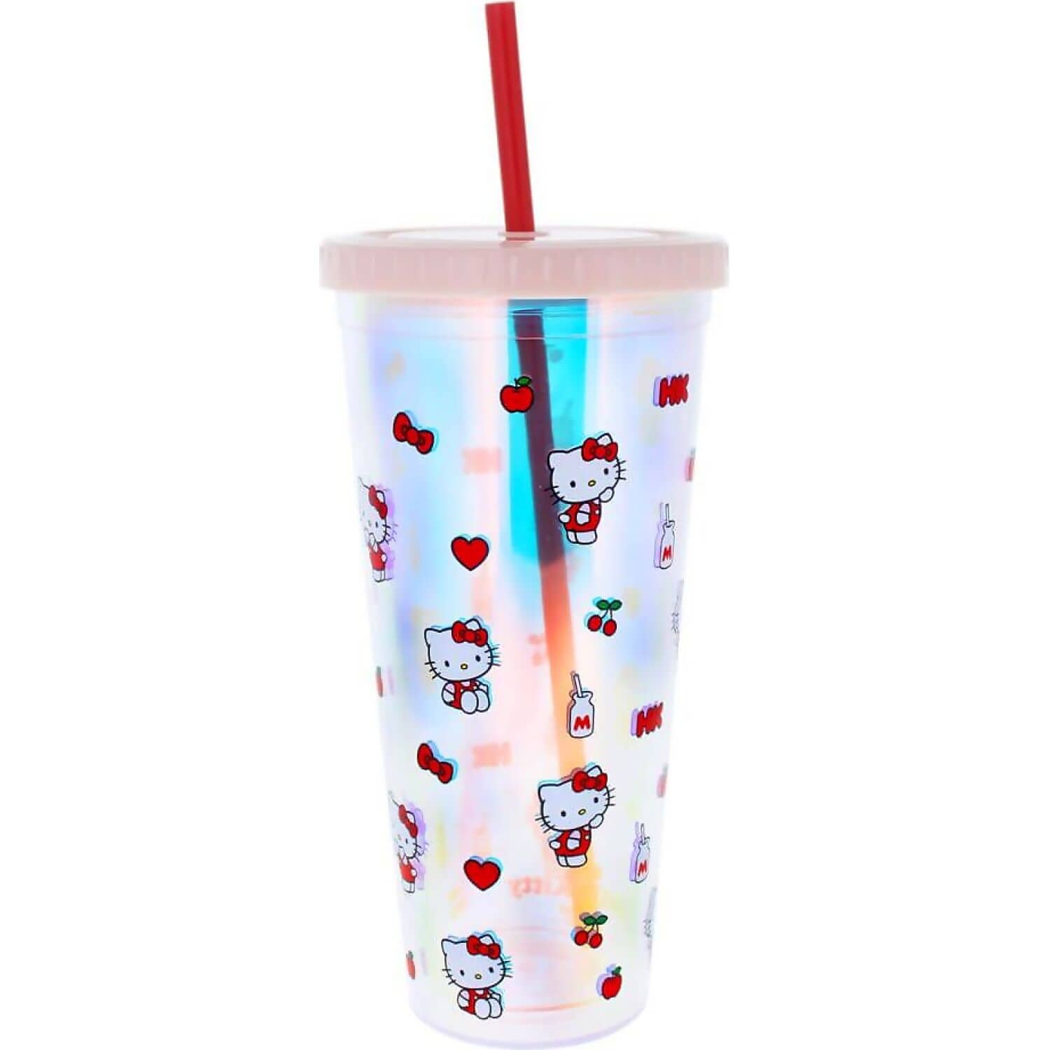 Hello Kitty And Friends - Pretty In Pink 20cm Beaker & Straw - Jasnor