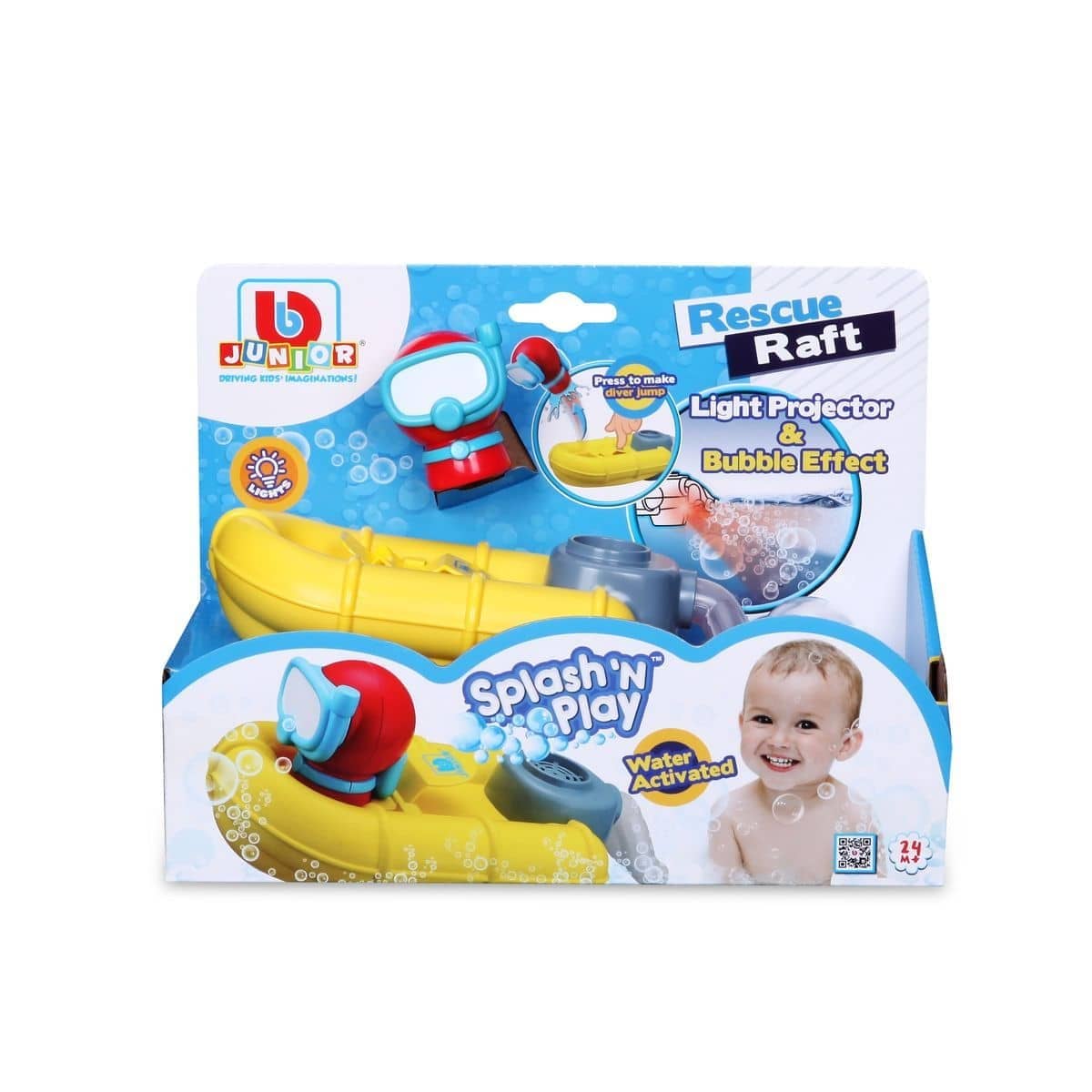 Bburago Junior Bath Toy Rescue Raft Splash And Play