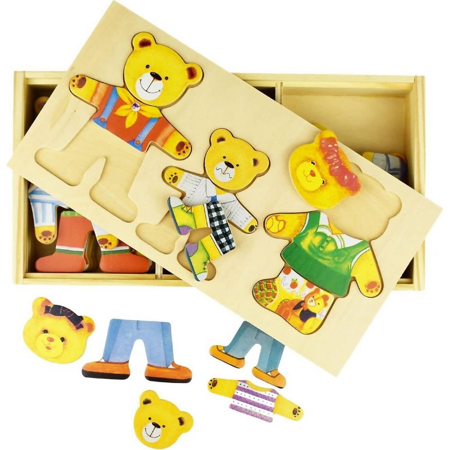 Kaper Kids - Dressing Bear Family Wooden Puzzle - Image 5