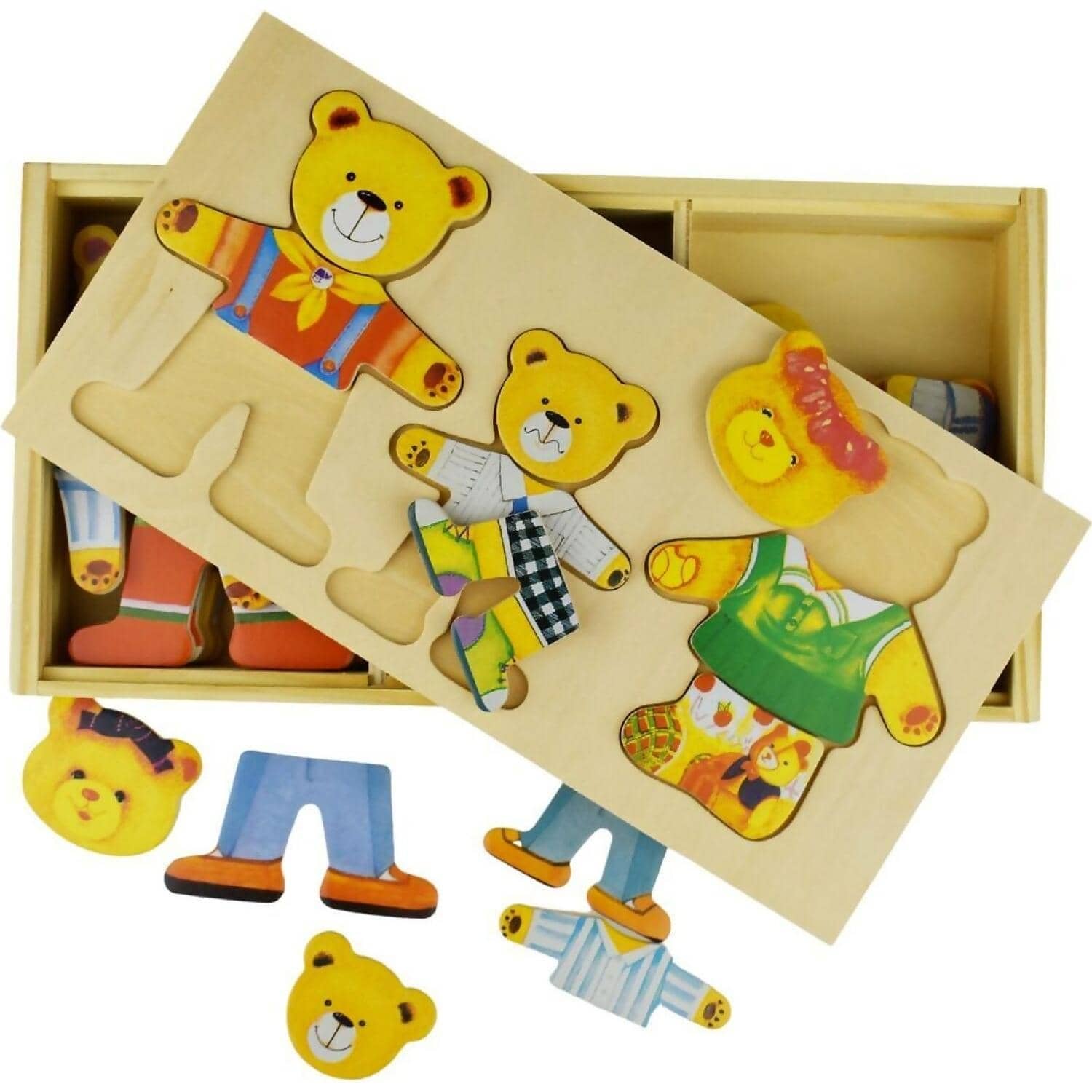 Kaper Kids - Dressing Bear Family Wooden Puzzle - Image 7