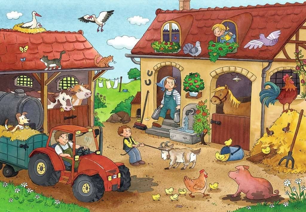 Ravensburger - Working On The Farm Jigsaw Puzzle 2X12 Pieces - Image 2