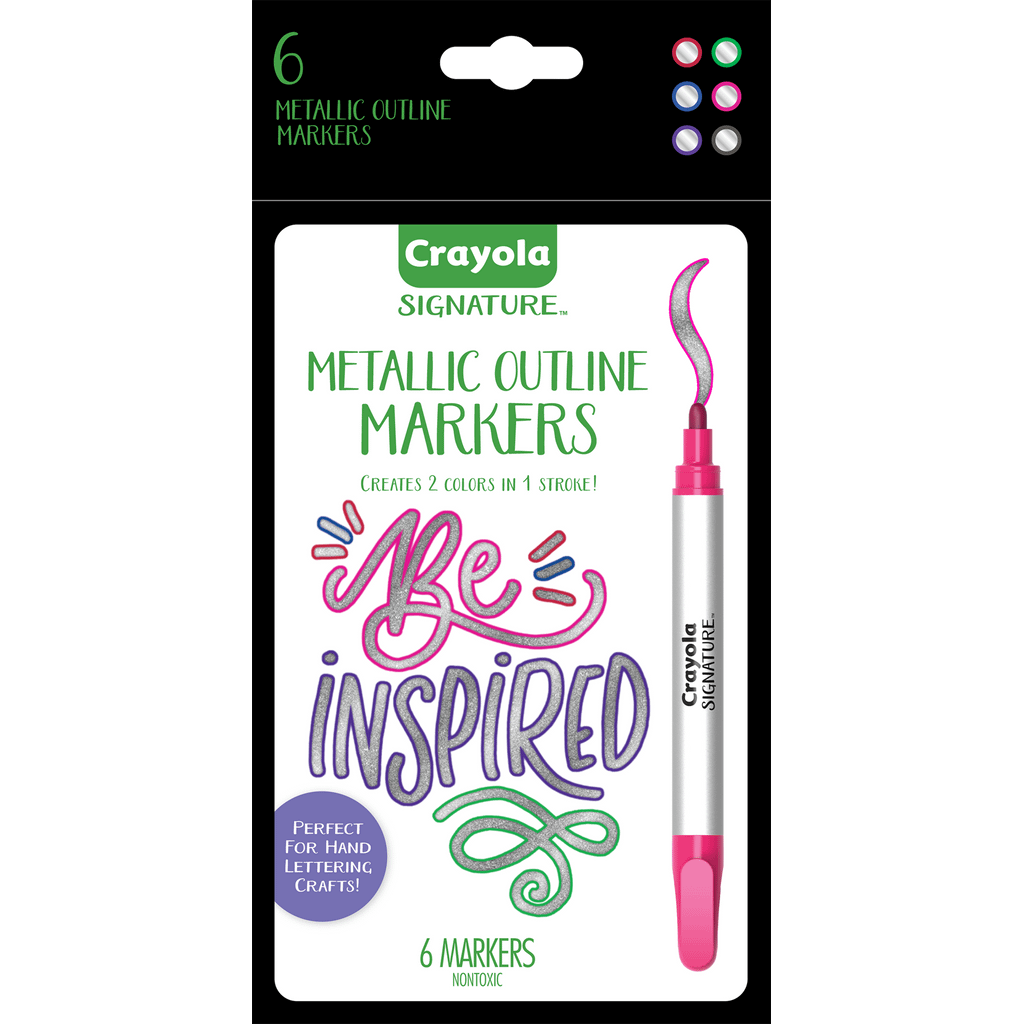 Crayola Signature Metallic Outline Markers 6 Pack