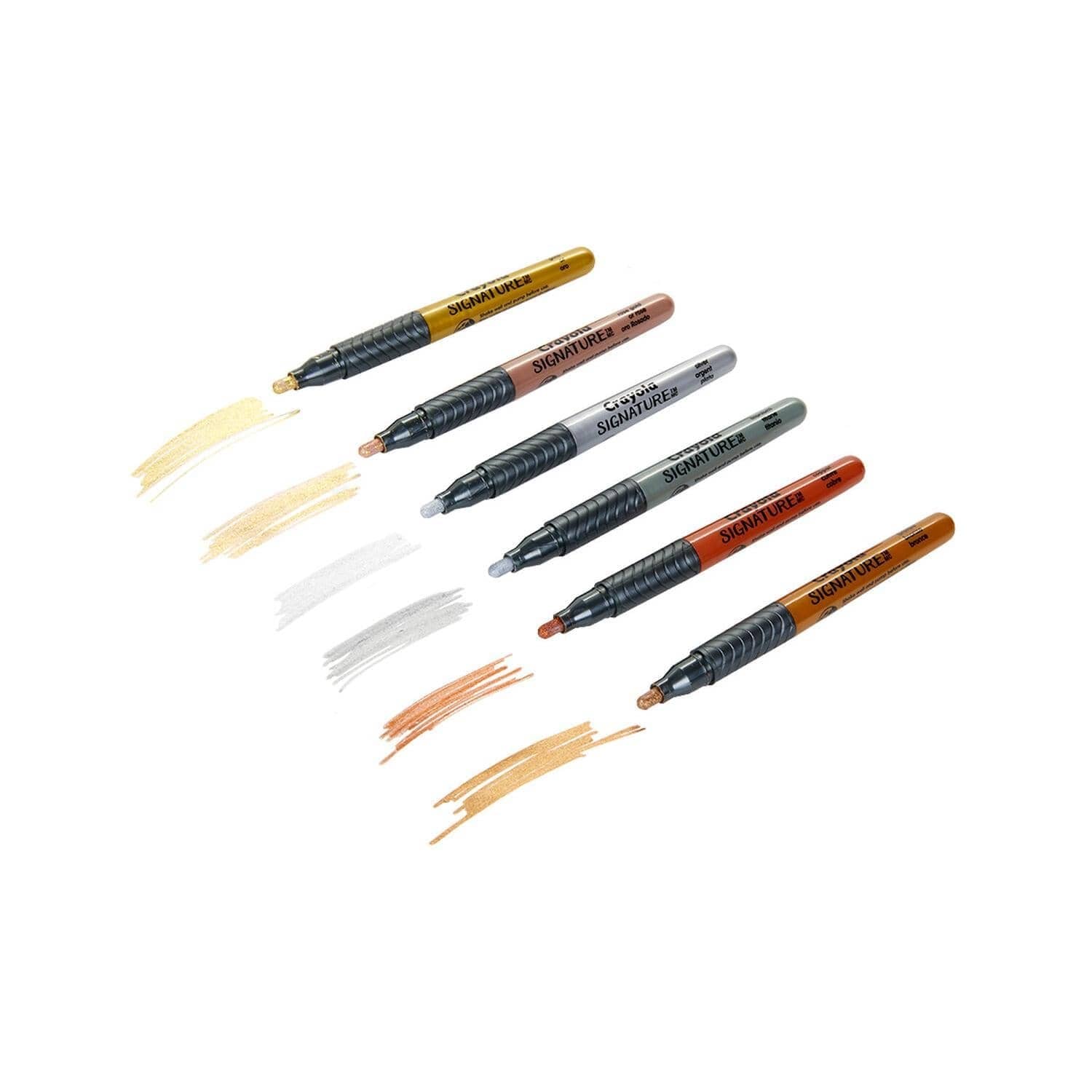 Crayola - Signature Metallic Permanent Markers 6 Count - Image 3