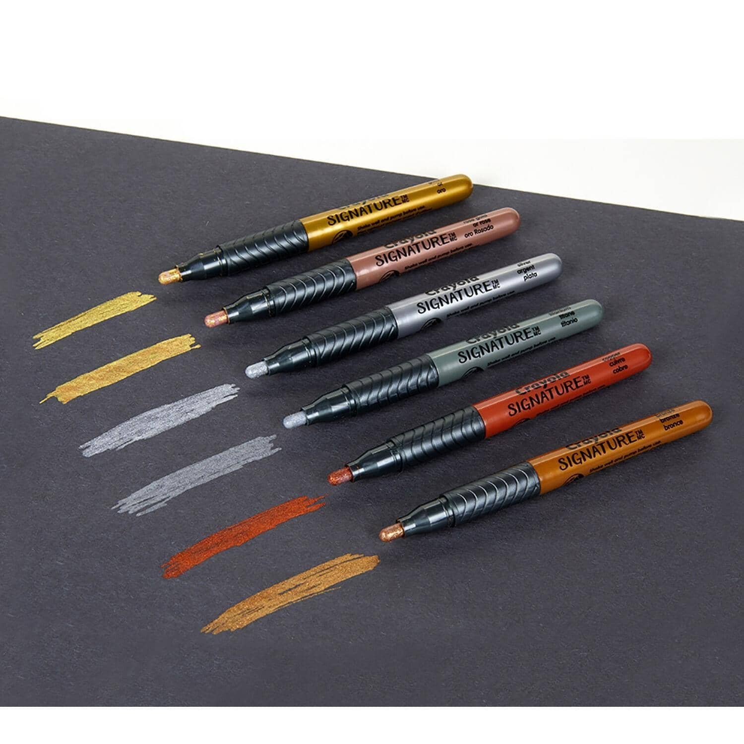 Crayola - Signature Metallic Permanent Markers 6 Count - Image 4