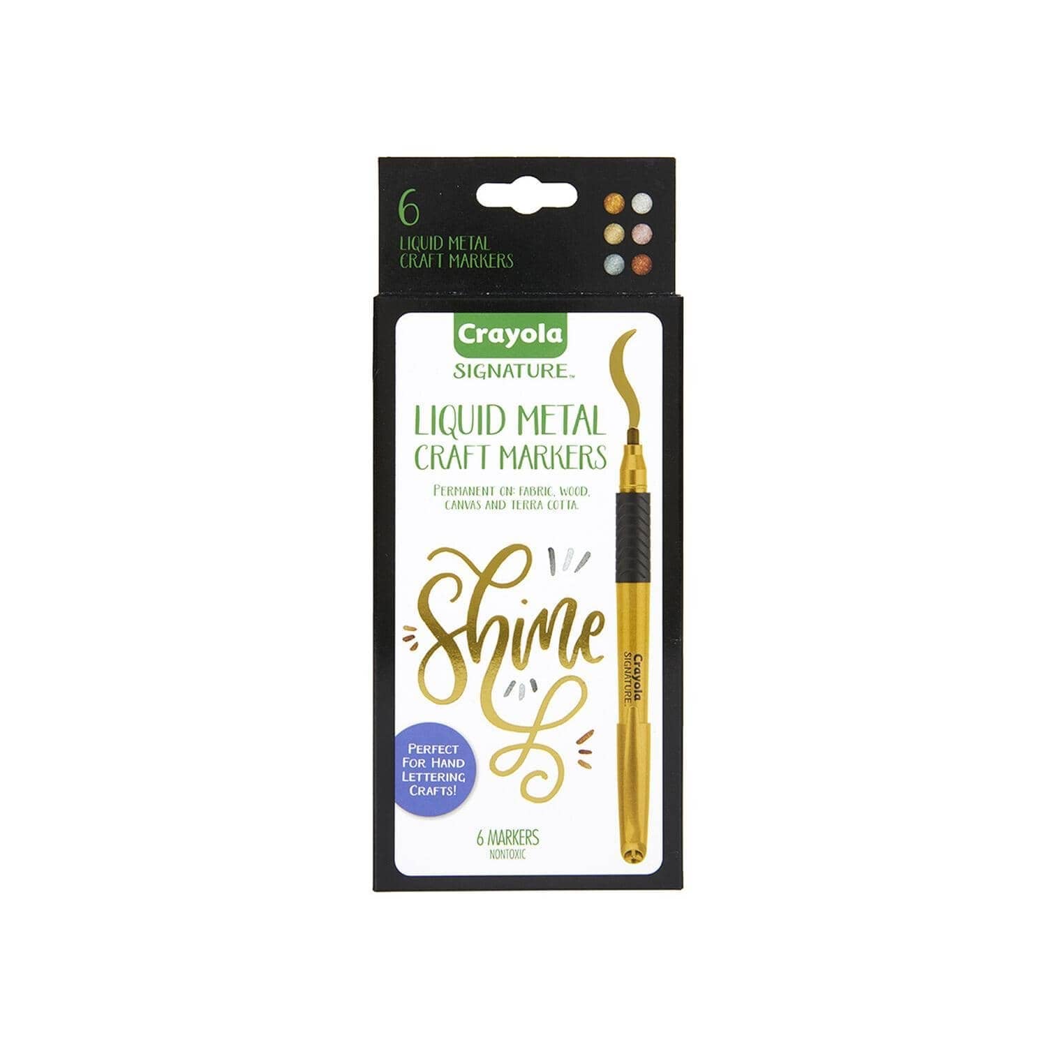 Crayola - Signature Metallic Permanent Markers 6 Count