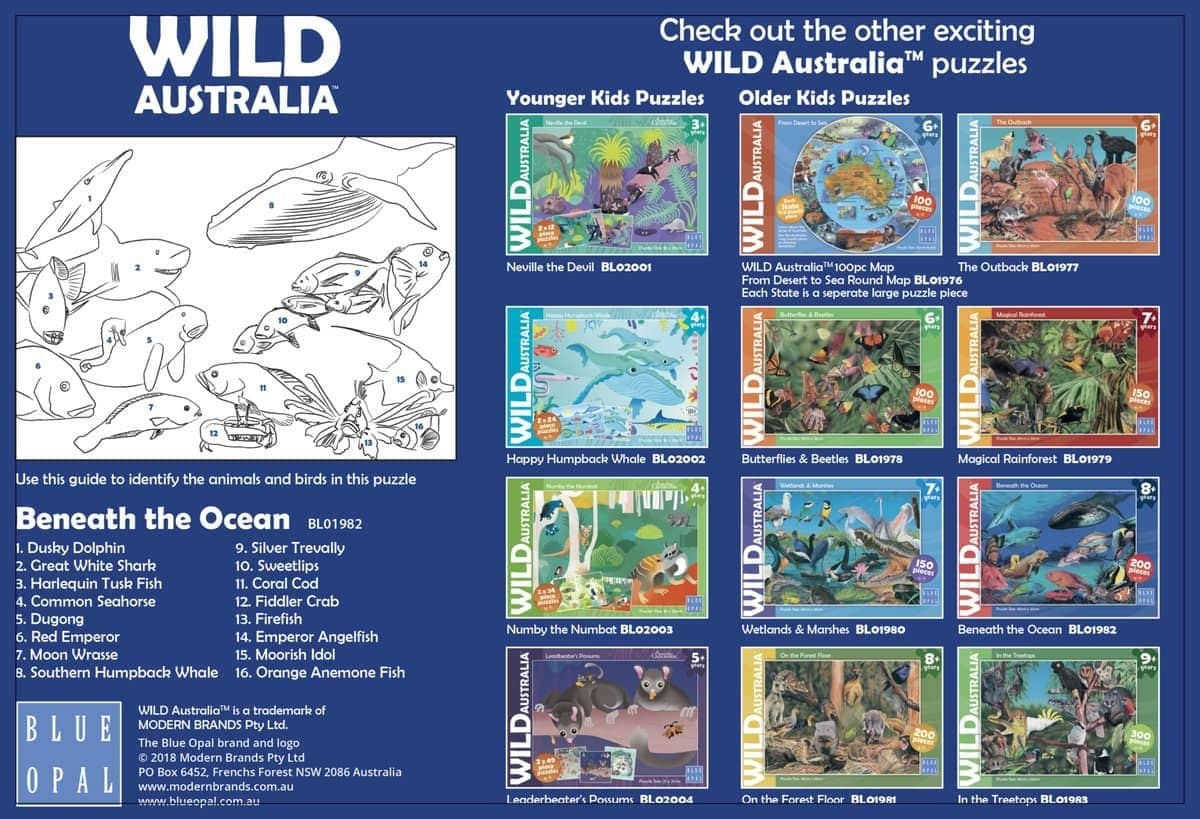 Blue Opal - Wild Australia Beneath The Oceans Jigsaw Puzzle 200 Pieces - Image 3